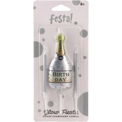 Glow Fiesta, svećica, šampanjac, Happy birthday - odaberite boju Cene
