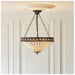 Endon 111871 - Luster na lancu Tiffany FARGO 3xE27/10W/230V prečnik 50 cm Cene
