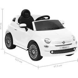 vidaXL Otroški električni avtomobil Fiat 500 bel Cene