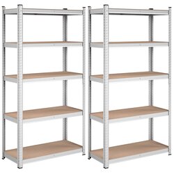 Songmics 2x regal 40 x 90 x 180 cm, bez-srebrna, GLR040E02 Cene
