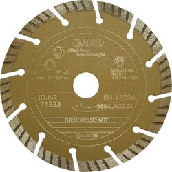 Baier Maschinenfabrik Diamantscheibe D=150mm gold II 75333: diamantna rezalna plošča premera 150mm gold II 75333., (20786563) Cene