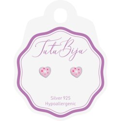Tutu Biju naušnice HEARTH 6.0 MM SILVER ROSE POIS THE60S017 Cene