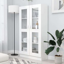 vidaXL Vitrina bijela 82,5 x 30,5 x 150 cm od iverice Cijene