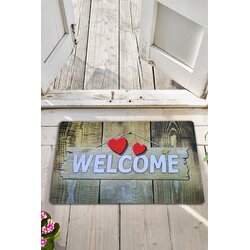 PVC wooden heart multicolor doormat Cene