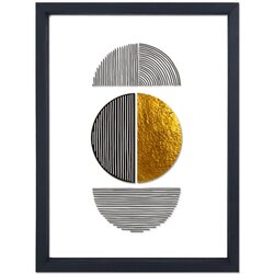 Vavien Artwork Steklena slika v črnem okvirju Shapes II, 32 x 42 cm Cene