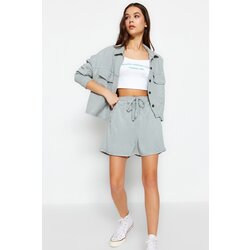 Trendyol Mint Tencel™ High Waist Denim Shorts With Elastic Waist Cijene