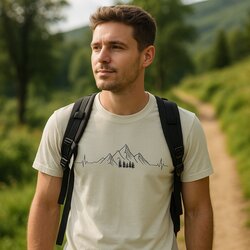 Na vrhu muška majica za planinarenje organski pamuk ekg planina Cene