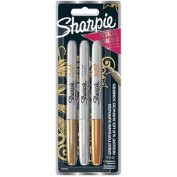 Sharpie 1x3 Metallic Marker F Gold/Silver/Bronze Cene