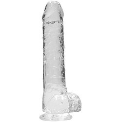 REALROCK Realistic Dildo with Balls 9" 22 cm Transparent Cene