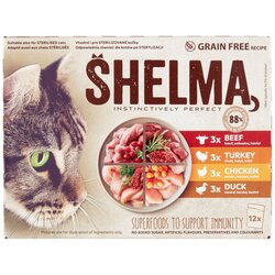 SHELMA Vlažna hrana za mačke mesni mix, 340 g Cene