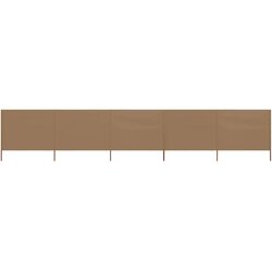 vidaXL 5-panelni vetrobran tkanina 600x120 cm taupe, (20764739) Cene