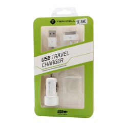 Teracell Auto punjac sa iPhone 4 kablom beli Cene