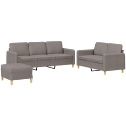vidaXL Sedežna garnitura z blazinami 3-delna taupe blago, (20922749) Cene