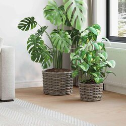  Sedežna košara s shranjevanjem 2 pcs Siva Kubu rattan, (5000152967) Cene