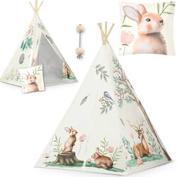 Nukido Teepee šator za djecu bež životinje Cene