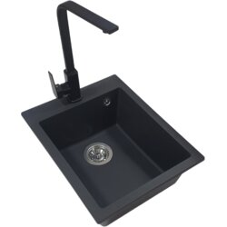  Set sudopera sa slavinom i sifonom Vesta mat crna + Elegance Black slavina Cene