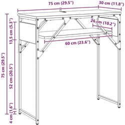 vidaXL Konzolnistol Crni hrast 75x30x75cm Konstruirano drvo Cijene