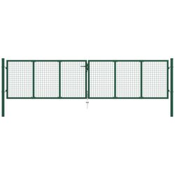 vidaXL Mrežasta vrtna vrata iz jekla 400x125 cm zelena Cene