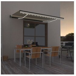vidaXL Avtomatska tenda LED + senzor 450x350 cm krem Cene