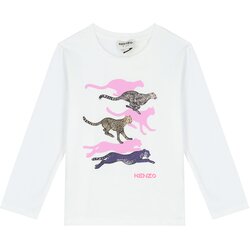 Kenzo Majica za devojčice K15541/10P, Bela Cene