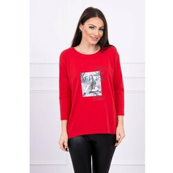 Kesi Bluza sa printom Star Style crvena crna | Crveno Cene