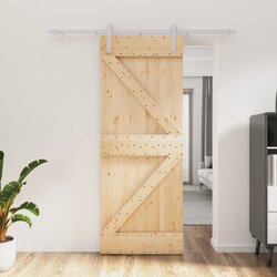 vidaXL Klizna vrata s priborom za montažu 80 x 210 cm masivna borovina Cijene