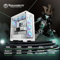 PPC Samurai Premium GamingPC LimitedEd. (Ryzen 9 9900X3D, Liquid, 64GB DDR5, 2TB NVMe, RX 7900 XTX 24GB, BT, WiFi) Win11P Cene
