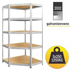 Mdc polica ugao metal-medijapan 180x90x90x45cm, 5x250kg 2002 Cene