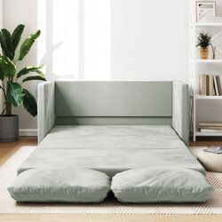 vidaXL Podni kauč na razvlačenje 2-u-1 svjetlosivi 122x204x55cm baršun Cijene