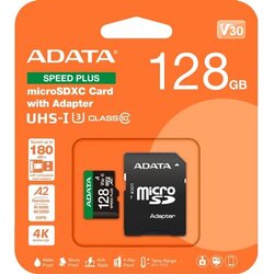 A DATA Micro SDXC 128GB A-Data Class 10 + adapter 180/160 MB/s UD128GUI3V30A2SP-RA1 Cene