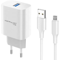 Konfulon C87 kućni punjač sa Micro kablom 15W, Beli Cene
