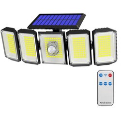 Timeless Tools 5-panelni rotacijski 300 LED solarni svetilnik z senzorjem gibanja in daljinskim upravljalnikom, IP65 vodoodporen, (5000345767) Cene