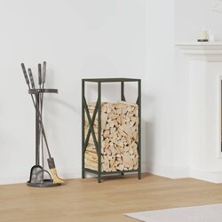 vidaXL stojalo za drva olive green 34x25x70 cm hladno valjano jeklo Cene