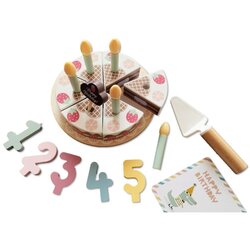 Tooky Toy drvena rođendanska torta s svijećama i čičak trakama Cene