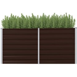 vidaXL Povišena vrtna gredica smeđa 160 x 40 x 77 cm pocinčani čelik Cijene
