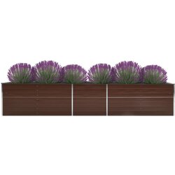 vidaXL Povišena vrtna gredica od pocinčanog čelika 400x80x45 cm smeđa Cijene