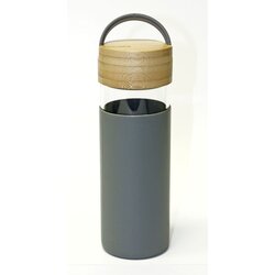 Domy steklenička s pokrovom iz bambusa, 0.48L, siva Cene