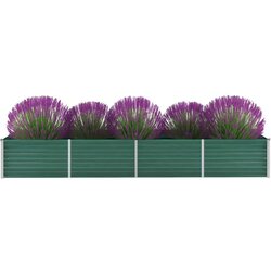 vidaXL Vrtna sadilica od pocinčanog čelika 320 x 80 x 45 cm zelena Cijene