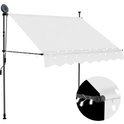 vidaXL Ročno zložljiva tenda z LED lučkami 150 cm krem, (20609865) Cene