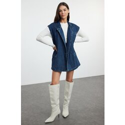 Trendyol Blue Oversize Denim Vest Cene