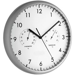 TFA okrugli zidni sat (srebrne boje, promjer: 26,5 cm) Cene