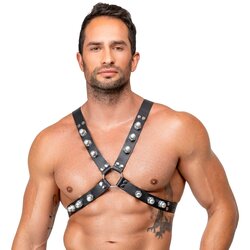 Zado Leather X-Shaped Chest Harness 2010313 Black Cene