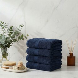 List Dark Blue Dark Blue Hand Towel Set (4 Pieces) Cene