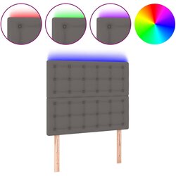 Maison Chic led posteljno vzglavje - vzglavna omarica - nočna omarica sivo 80x5x118/128 cm umetno usnje, (21713119) Cene