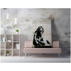 Dekorativna Slika djevojčice i ptice 50x70 cm Cijene