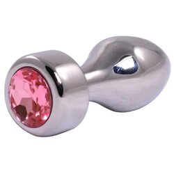  Metalni analni dildo sa rozim dijamantom 8cm Cene