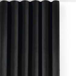 Filumi Črna žametna zavesa za delno zatemnitev 400x175 cm Velto – Cene