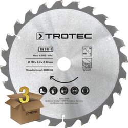Trotec Set listova kružne pile Ø 190 mm (24 zuba), 3-dijelni; za drvo Cene