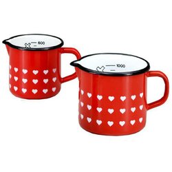 Kaufgut emajl lonec s kljunom 12cm, 1,2l, rdeč s srčki, emajl 012222 Cene