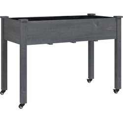 Maison Chic korito - Lonček za rože s podlogo in kolesi sivo 118x59x80 cm trden les jelke, (22057478) Cene